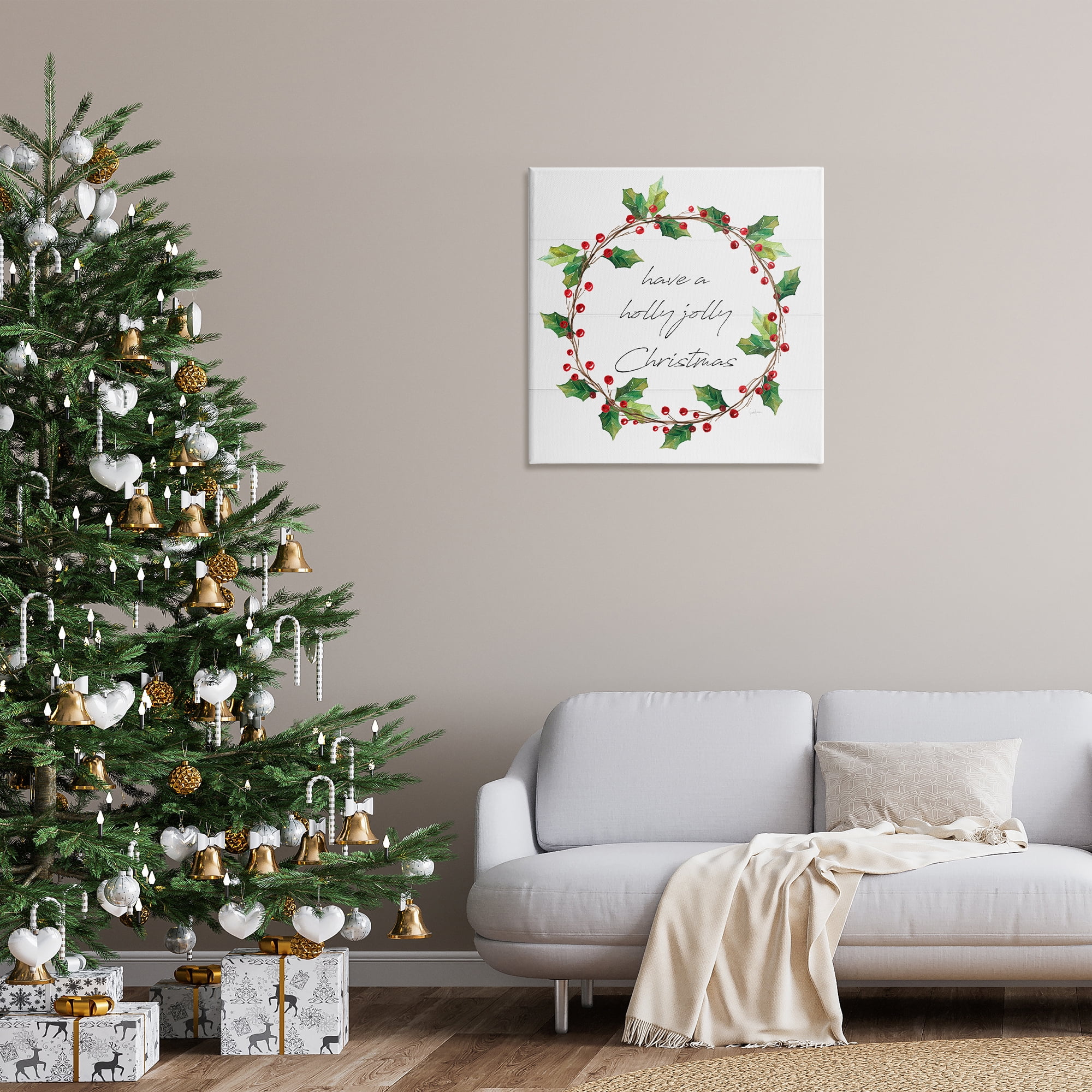 Stupell Industries Christmas Seasonal Phrase Holiday Painting Gallery Wrapped Canvas Art Prints Wall Art, 30 x 30