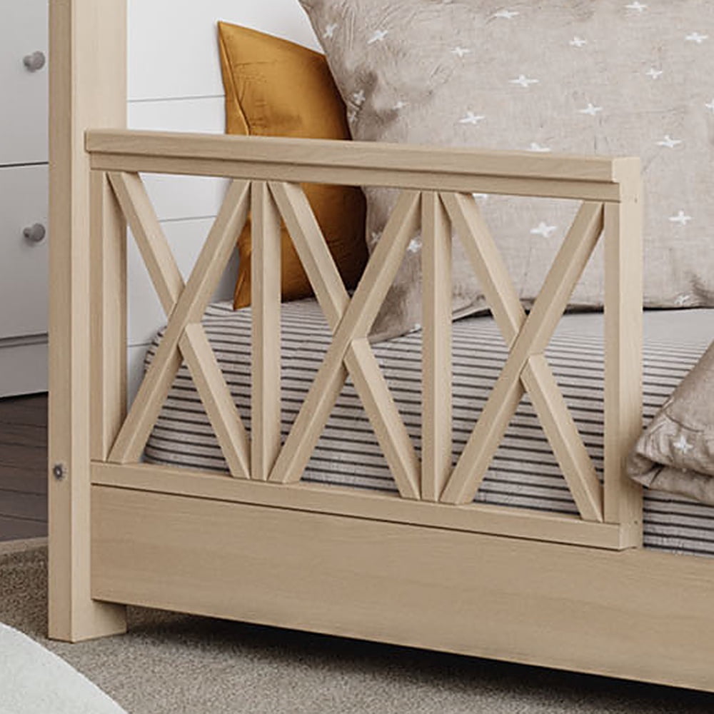 Polifurniture Cozy Kids Twin Size Wood Daybed with Guardrails
