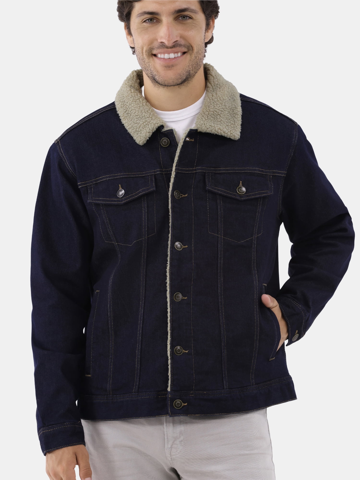 George Men's & Big Men's Fleece Lined Trucker Jacket, Sizes S-3XL