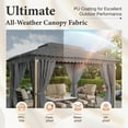 thumbnail image 5 of Summit Living 10'x13' Outdoor Patio Gazebo Heavy Duty Gazebos Canopy Shelter with Double Roofs Mosquito Netting and Privacy Screens for Outside - Gray, 5 of 9