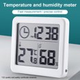 thumbnail image 4 of Cateissary Termómetro digital LCD Pantalla grande Reloj de decoración de automático Higrómetro de forma cuadrada de temperatura de estilo Termómetros Cateissary HA066046-00, 4 of 6