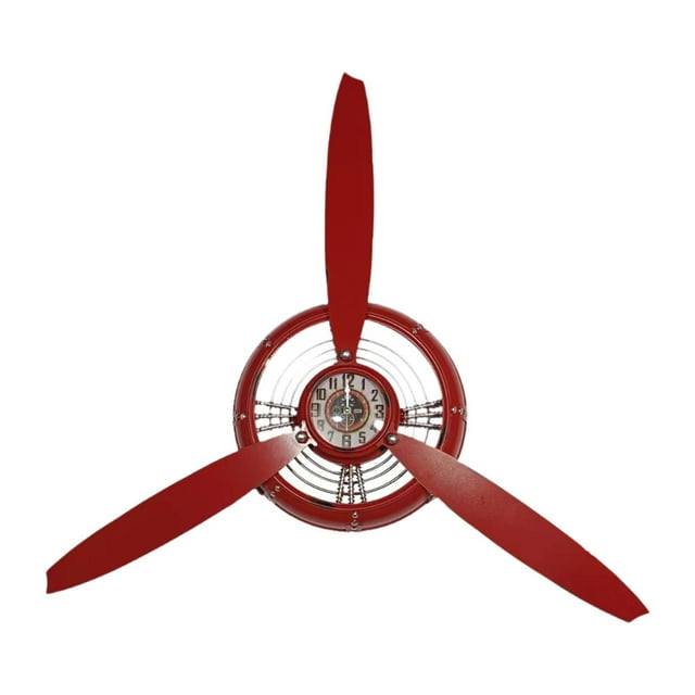 Escultura de pared con hélice de avión, decoración de pared, artesanía estética práctica. Rojo