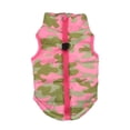 thumbnail image 1 of Abrigo con arnés para perros Billuyoard Ropa acolchada de invierno para perros pequeños y gatos Camuflaje rosa L, 1 of 6