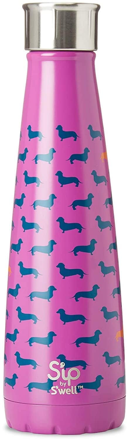BPA-Free Double-Walled Vacuum-Insulated Keeps Drinks Cold for 24 Hours and Hot for 10 15 Oz S'ip by S'well Stainless Steel Water Bottle with No Condensation Puppy Playground