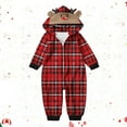 thumbnail image 2 of Odeerbi Christmas Onesie Pajamas for Family Holiday Sleep Jumpsuit Long Sleeve Family Christmas Pajamas Matching Sets Infant Fashion Lattice Print Plush Jumpsuit Sleepwear PJs Set Red, 2 of 5