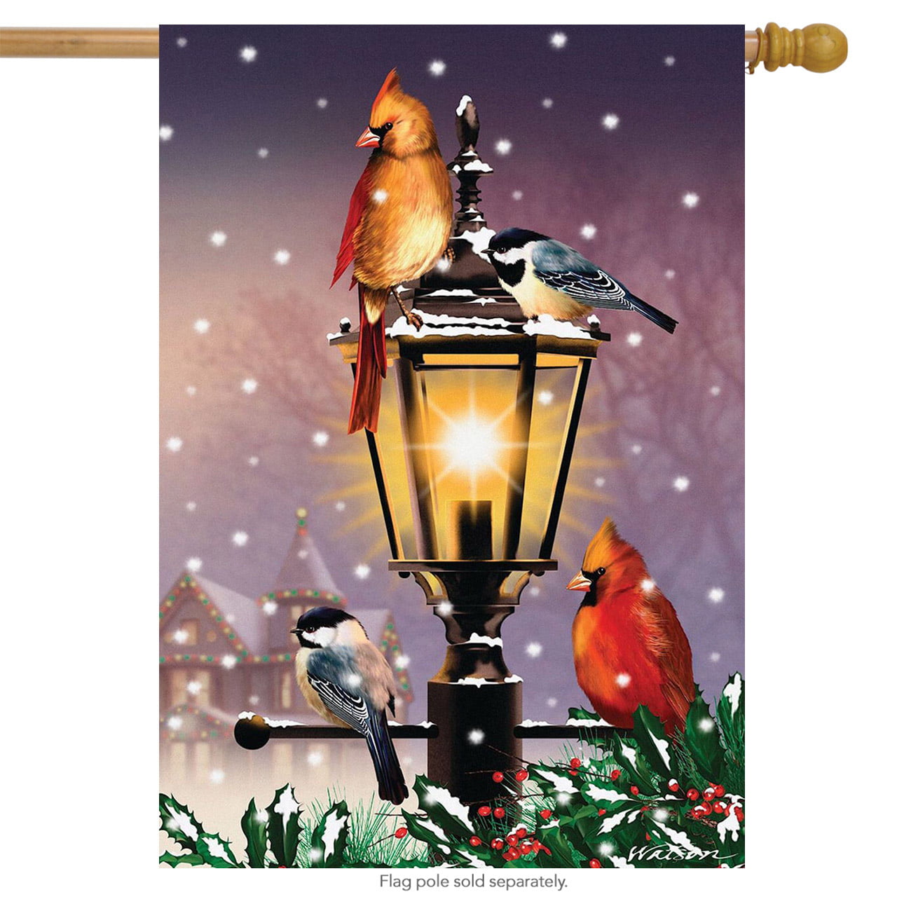 Briarwood Lane The Gathering Winter Mailbox Cover Lamp Post Cardinals Standard