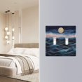 thumbnail image 4 of Yayeee Toggle Light Switch Wall Plate 2-Gang 4.56"x4.48" Decorative Outlet Cover, Ocean Waves, 4 of 7