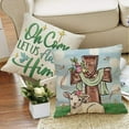 thumbnail image 5 of Easter Religious Cross Decorative Throw Pillow Covers 18x18 Set of 4, Lamb Church Faith Bless This Home All Who Enter Outdoor Home Decor, Oh Come Let Adore Him Christian Jesus Couch Cushion Case, 5 of 6