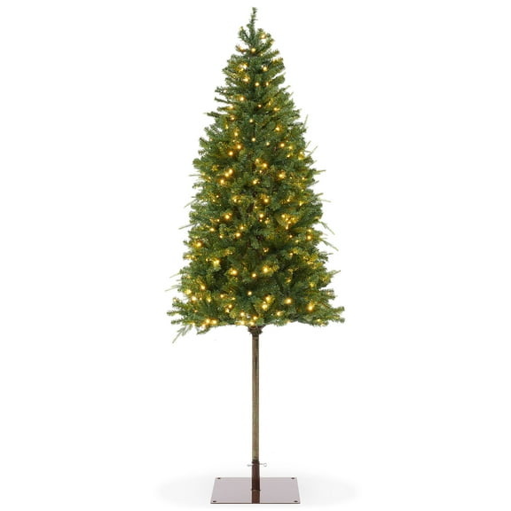 7.5FT Pre-Lit Pencil Alpine Fir Artificial Christmas Tree Metal Stand