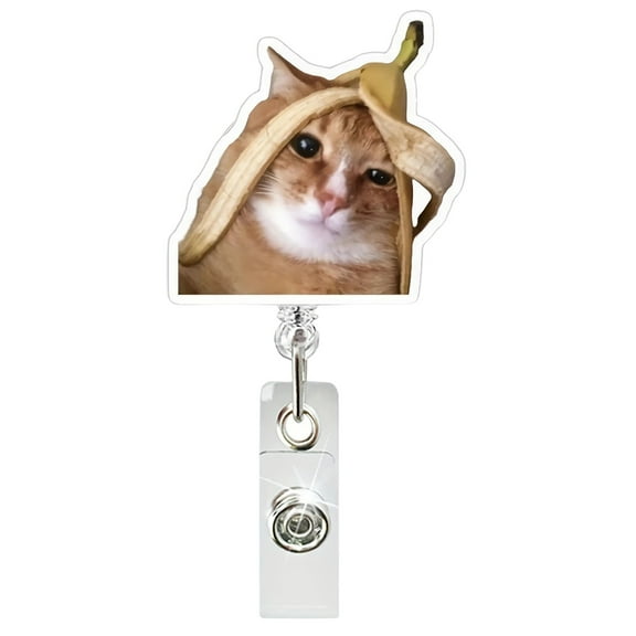 2D Cute Cat Nurse Badge Reel Retractable Colorful Name Tag Acrylic Alligator Clip Spring ID Badge Holder for Nurse Work Teacher Cop Office Doctor Staff Cute Badge Clip