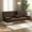 Brown, variant on EBQOSK Sofa Bed with Armrest Two Holders Wood Frame, Stainless Leg, Futon Fabric Espresso