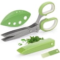 thumbnail image 3 of destyer Herb Scissors with 5 Blades Kitchen Gadgets Cutter Chopper and Mincer Multipurpose Kitchen Scissors with Cover Brush Leaf Peeler, 3 of 6
