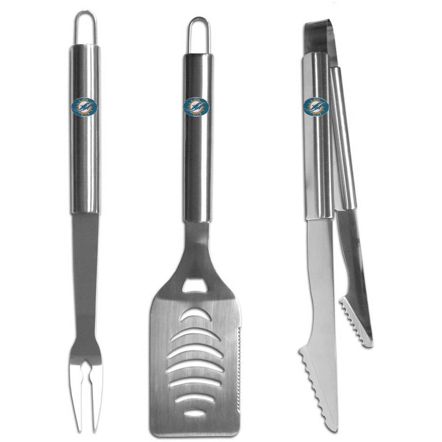 NFL Miami Dolphins Stainless Steel BBQ Set - Walmart.com ...