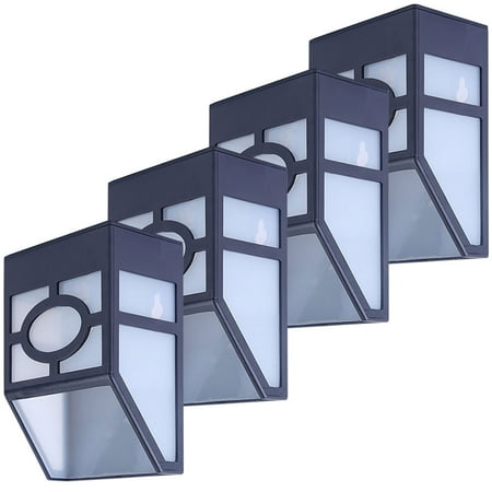 4 Pack Outdoor Solar Powered Light Sensor Fence Wall Light Garden