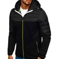 thumbnail image 2 of hirigin Men Hooded Jacket Long Sleeve Patchwork Zipper Closure Fall Outwear with Pockets, 2 of 5