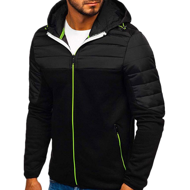 Listenwind Men's Casual Hooded Jacket, Plus Size Long Sleeve