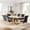 Gold White Table & Gold Balck Chair, variant on 69" Modern Faux Marble Dining Table Set for 6, Stainless Steel Dining Table with 6 Upholstered High-Back Dining Chairs, Dining Room Kitchen Apartment Furniture
