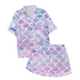 thumbnail image 4 of Pyjamas pour Enfants Ensemble Manches Courtes Shorts à Col Rabattu Mode Imprimé Haut Vêtements Bébé Fille Rose 8-9 Ans, 4 of 4