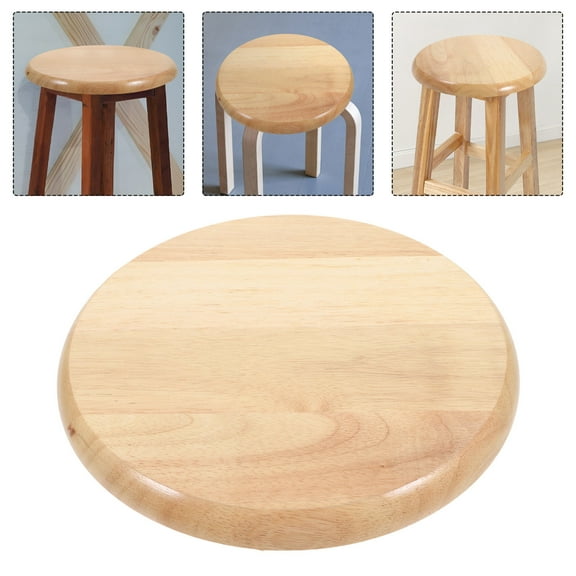 LULULION Sturdy Wooden Barstool Top Replacement for Household Use Round Stools 1Set