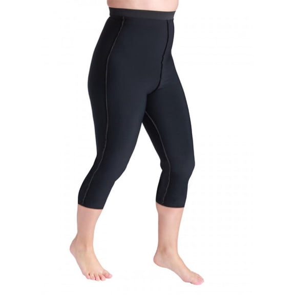 Sigvaris Lymphedema Compreshort Capri - 10-15 mmHg Black 3X Max