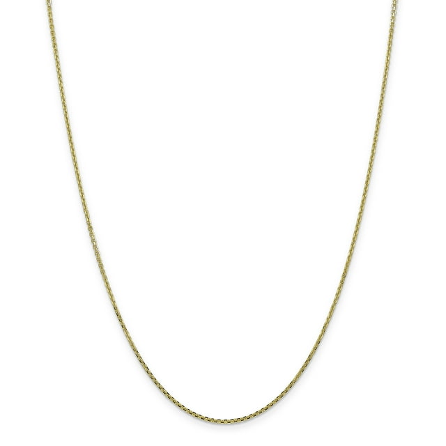 10K Yellow Gold 1.3mm Solid Diamond Cut Cable Chain 18 Inch