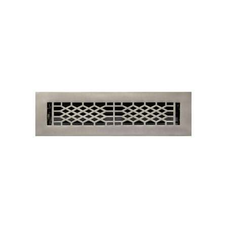 

Signature Hardware 929071-2-14 Antique Style Brass Floor Register - Nickel