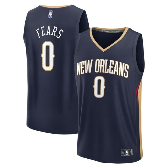 Men's Fanatics Jeremiah Fears Navy New Orleans Pelicans 2025 NBA Draft First Round Pick Fast Break Replica Jersey - Icon