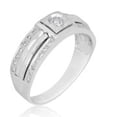 thumbnail image 5 of AVORA 925 Sterling Silver Men's Solitaire Simulated Diamond CZ Anniversary Wedding Band Ring  - Size 10, 5 of 5