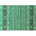thumbnail image 1 of Ahgly Company Machine Washable Indoor Rectangle Abstract Turquoise Blue Modern Area Rugs, 6' x 9', 1 of 4