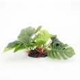 thumbnail image 1 of Planta decorativa de hoja de loto de pecera de plástico verde acuático artificial, tamaño pequeño 12 cm Rojo Verde, 1 of 5