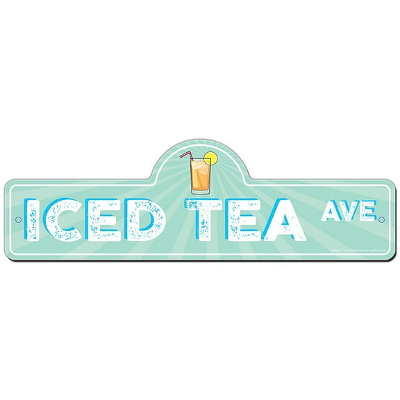 Iced Tea Street Sign | Indoor/Outdoor | Funny Home Decor for Garages, Living Rooms, Bedroom, Offices | SignMission personalized gift