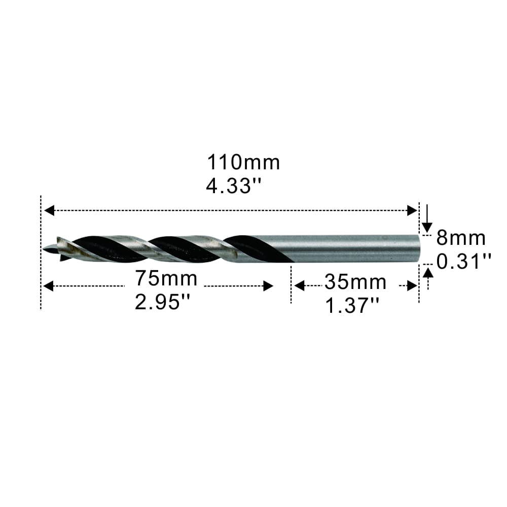 FRKSMD-Brad Point Drill Bits 8mm (5/16") Wood Drill Bit Set Woodworking Drills High Carbon Steel for Furniture Hardwood Softwood Cupboard Wardrobe 5 Pack