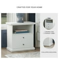 thumbnail image 4 of Signature Design by Ashley Bostwick Shoals One Drawer Nightstand – White, Deep Storage Drawer & Display Cubby, Pewter Hardware, Scalloped Moulding, 4 of 5