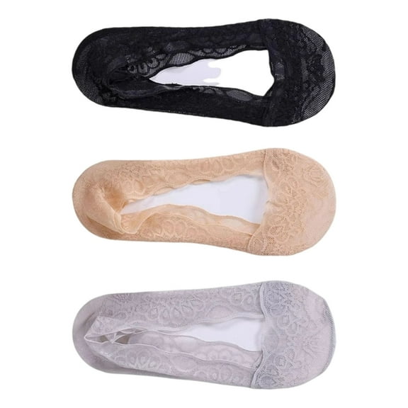 Huhudde Not Show Socks Womens,Thin Low Cut Liners Antis Slip Footies for Flats Hiddens Invisible Socks Summers Lace Socks