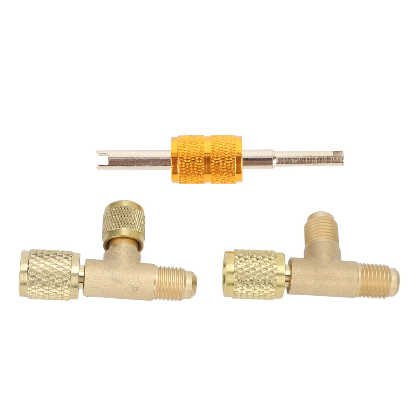 Brass Tee Adapter, Rustproof Quick Coupler Access Tee Leakproof 1/4SAE Interface Better Fluoride Effect  For Vacuum Gauge