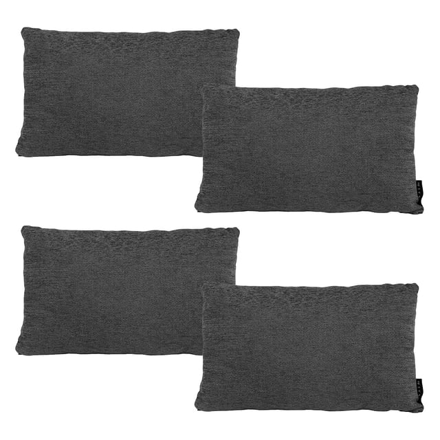 Cojin Riñonera Decorativa Rectangular Set de 4 Gris Carbon