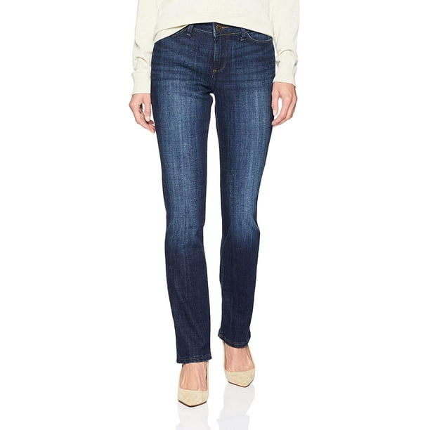 Lee - Womens Jeans Indigo Straight Leg Mid-Rise Stretch 14 - Walmart ...