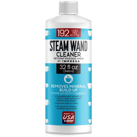 IMPRESA Nettoyant pour Baguette Vapeur 32 oz, Élimine les Résidus de Minéraux et de Protéines de Lait dans les Baguettes Vapeur, Moussoirs à Lait et Pichets en Acier Inoxydable, jusqu'à
