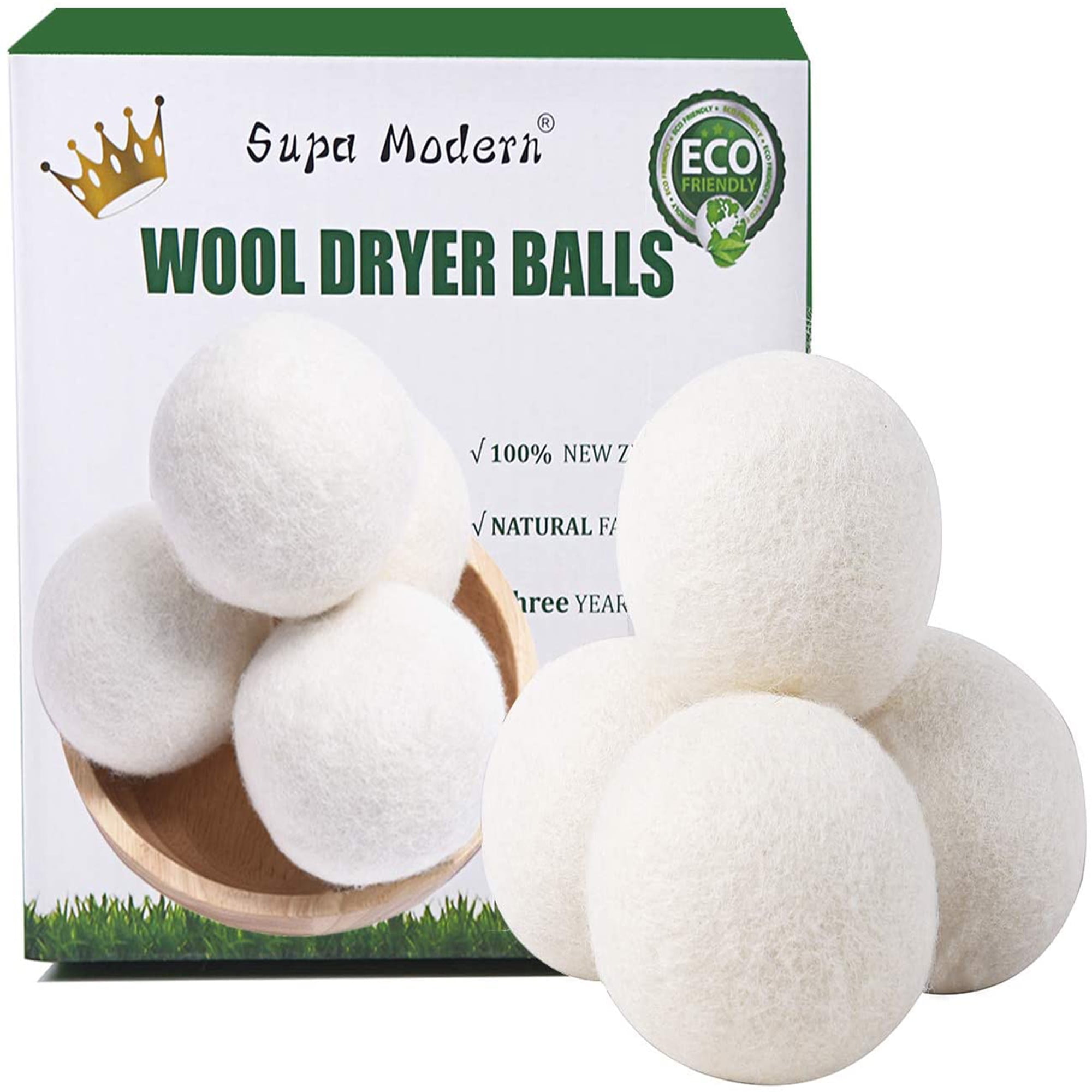 Wool Dryer Balls Organic XL, Natural Fabric Softener 100 New Zealand