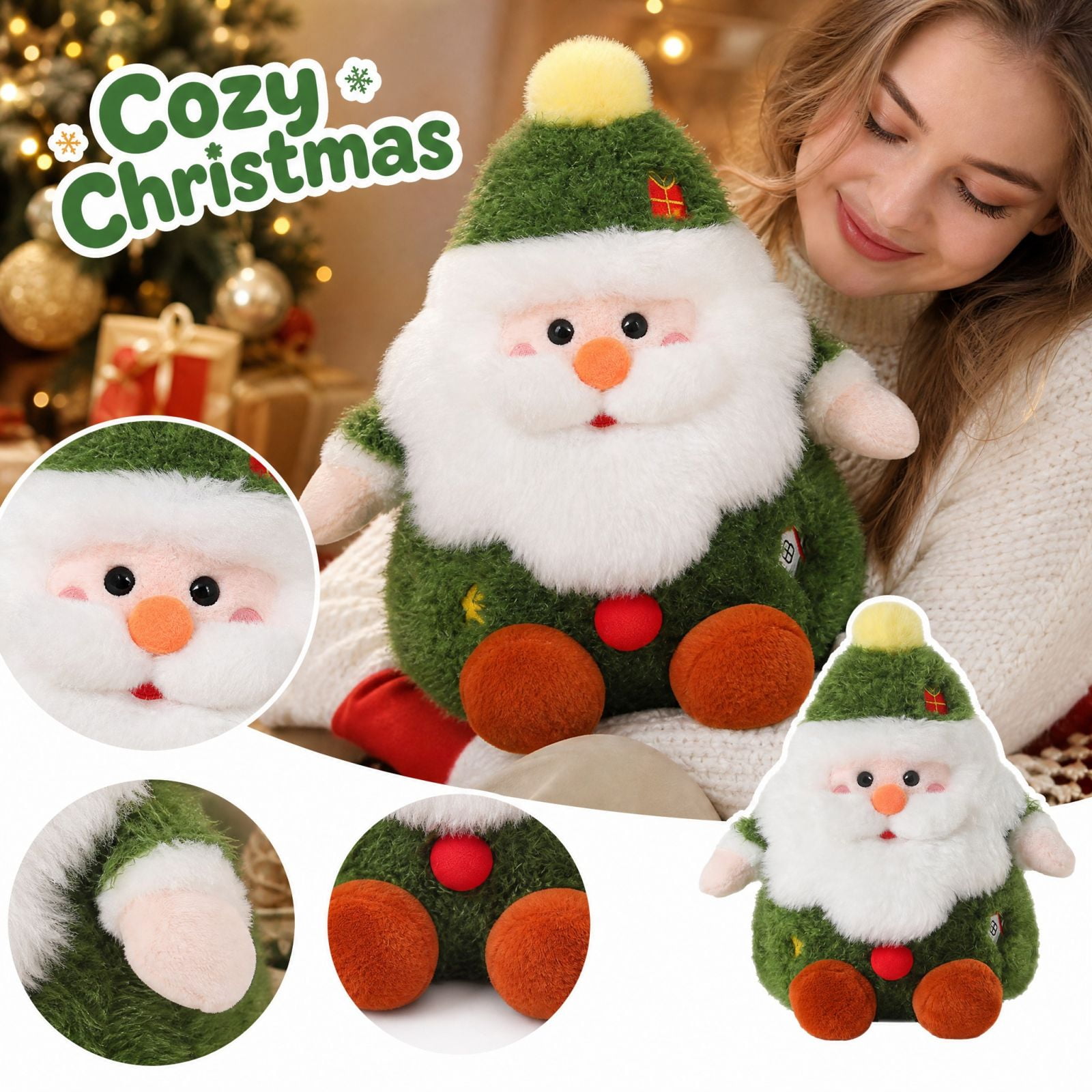 Kiddiway Santa Body Pillow Plush - Soft Stuffed Doll for Sleeping Hug, Plushies for Boys Girls, Christmas Gift and Couch Nap
