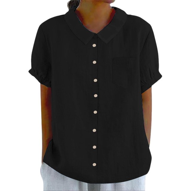 Casual Women's Shirts Button Down With Pocket Versatile And Stylish For Spring And Summer Perfect For Everyday Wear