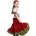 thumbnail image 6 of Otqutp 2-16 Years Children German Oktoberfest Clothes for Little/Big Girls Dirndl Dresses Traditional Bavarian Plaid MIdi Dress Carnival Festive Outfits(Red-4,14-16 Years), 6 of 9