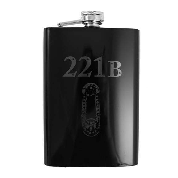 8oz BLACK 221b Flask L1