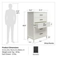 thumbnail image 5 of Lynnhaven Tall 5 Drawer Dresser, White w/ White Faux Marble Top, 5 of 9