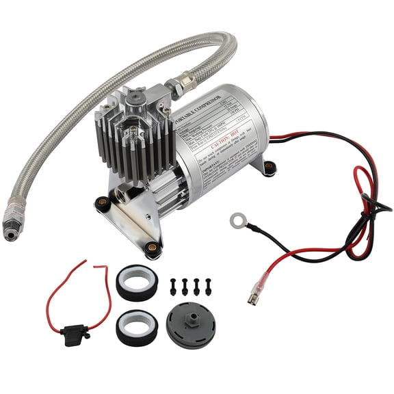 On-board Air Horn Compressor Kit 200 PSI with Fuse for Cars Trucks Suspension Ride Bag Kit System