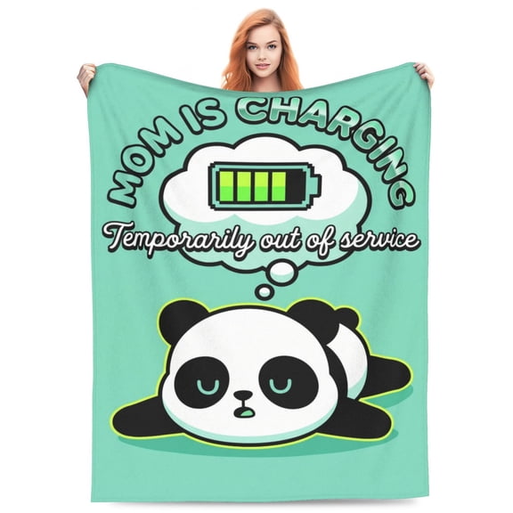 Mom Birthday Gifts, Funny Gifts for Mom- Mom's Charging Blanket- Moms Gift for Women from Daughter Son Husband, Super Soft Blanket Throw for Napping Travel 50x40