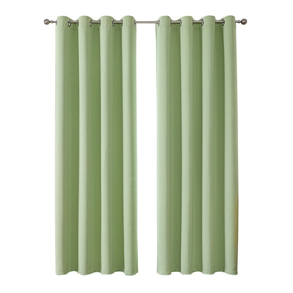 Maplenight Blackout Curtains Panels Set of 2 for Bedroom and Living Room Elegant Curtain Panel Pair Polyester Room Darkening Window Treatments Cafe Curtains 51 x 39 Inches Green