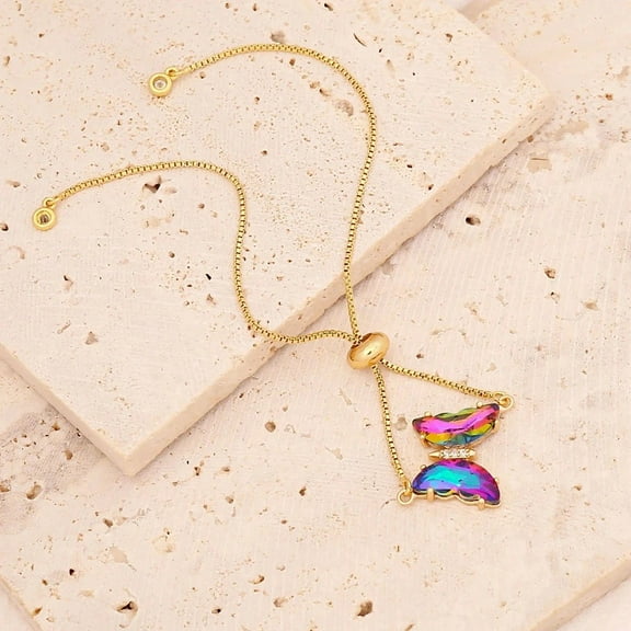 Enchanting Gold Chain Butterfly Bracelets Of Iridescent Wings