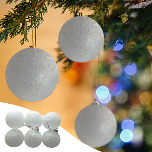 Neoyler Christmas Decorations Shatterproof Matte Transparent Christmas Balls for Xmas Tree Decoration DIY Hanging Ornament for Vacation Home Decor Unique Christmas Tree Decor 2.4in White