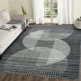 thumbnail image 2 of Garvee 9'x12' Geometric Area Rug, Modern Abstract Washable Large Rug Non-Slip Soft Carpet Stain Resistant Indoor Rugs for Living Room Bedroom Nusery Playroom, Black, 2 of 9